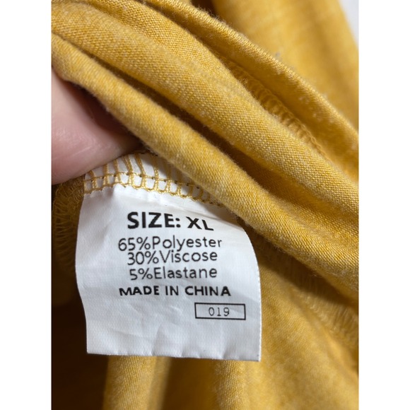 DOKOTOO Mustard Yellow Smocked V Neck Long Sleeve Tunic Top Shirt Womens XL - Picture 5 of 6